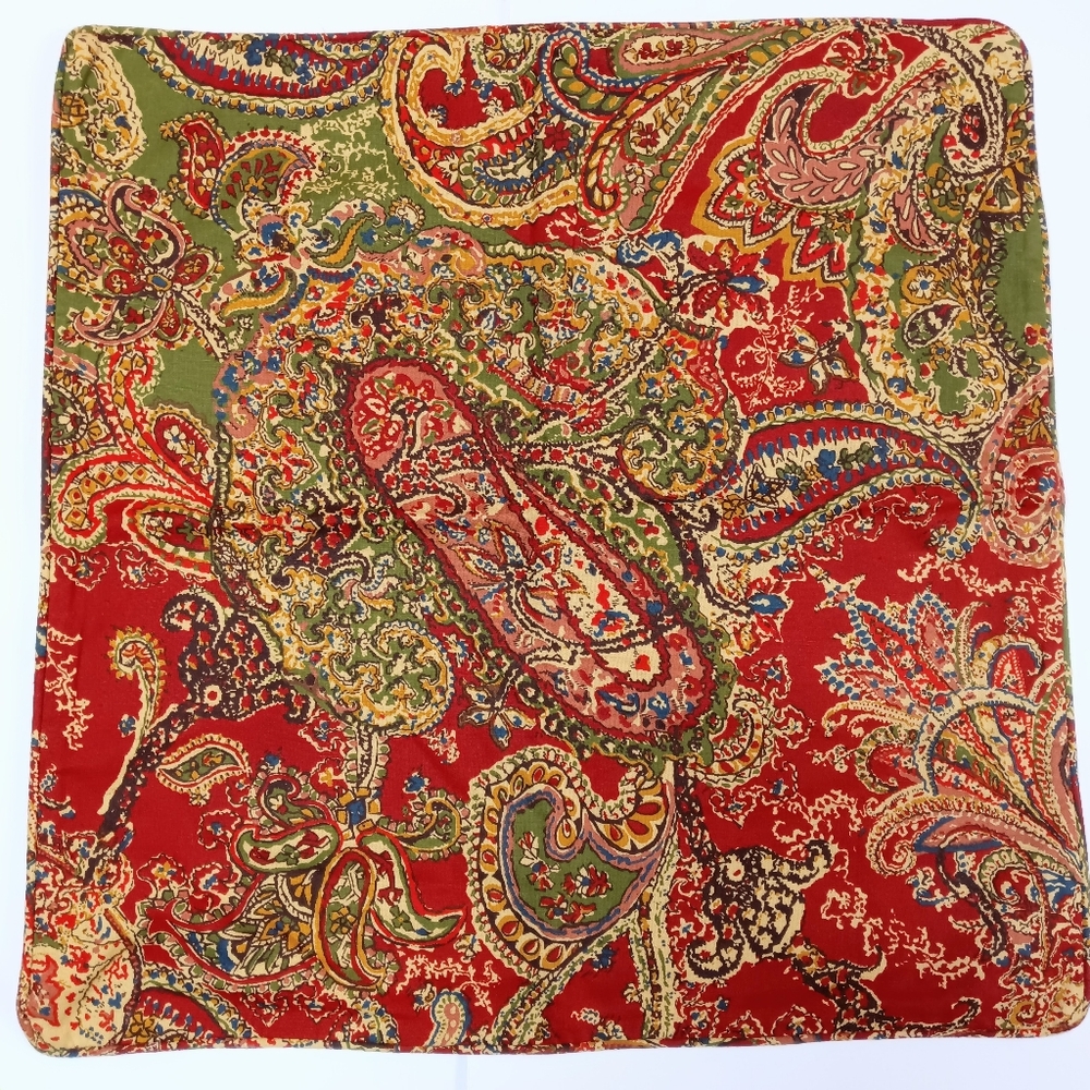Pottery Barn Euro Linen & Cotton Paisley Pillow Cover